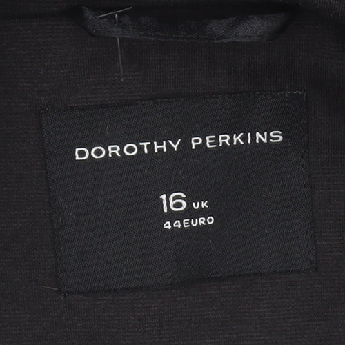 Dorothy Perkins Women's Black Tailored Blazer Size 16 UK Two-Button Work Jacket