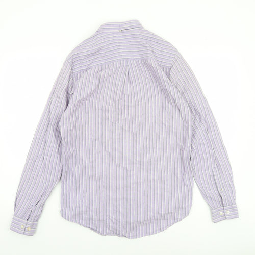 River Island Men’s Purple Striped Cotton Button-Up Shirt Size S