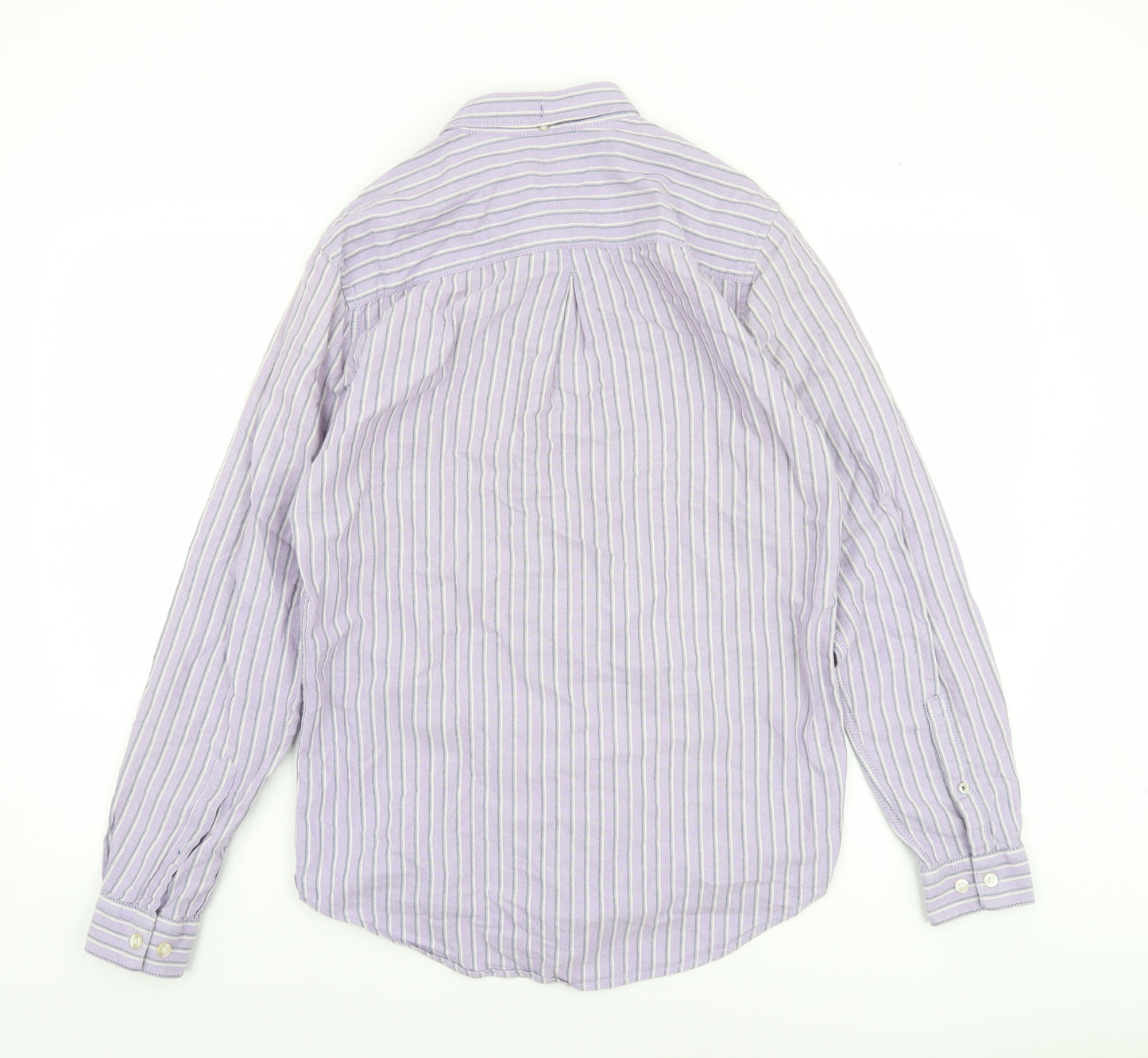 River Island Men’s Purple Striped Cotton Button-Up Shirt Size S