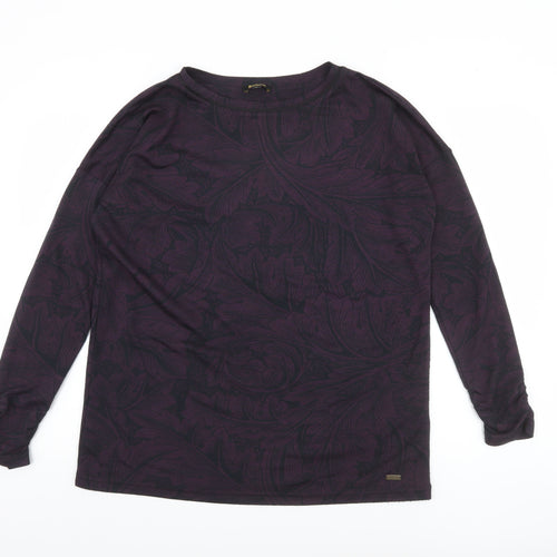 Barbour Womens Purple Floral Jersey Long Sleeve Top Size 10