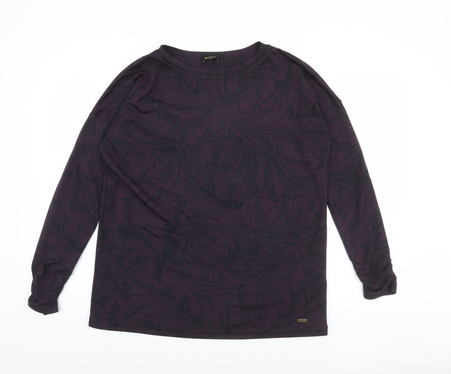Barbour Womens Purple Floral Jersey Long Sleeve Top Size 10