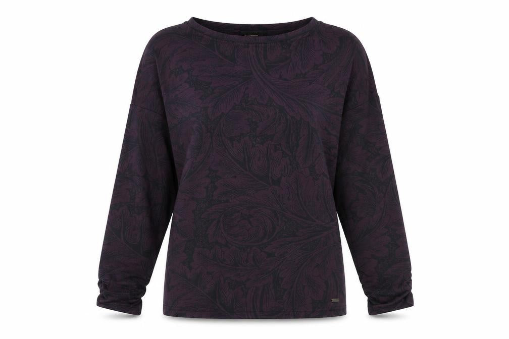 Barbour Womens Purple Floral Jersey Long Sleeve Top Size 10