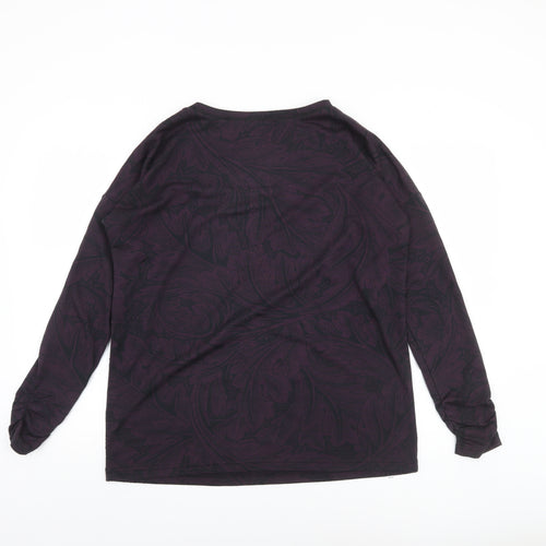 Barbour Womens Purple Floral Jersey Long Sleeve Top Size 10