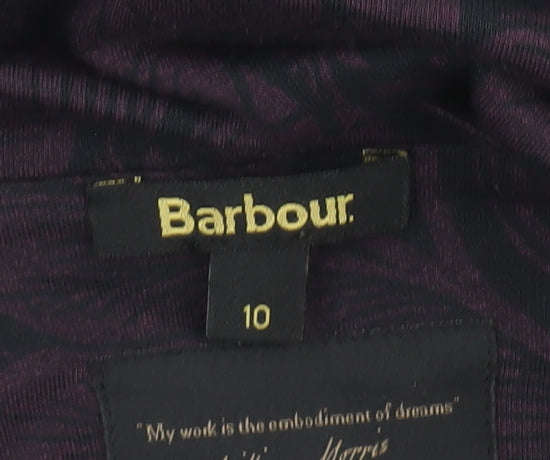 Barbour Womens Purple Floral Jersey Long Sleeve Top Size 10