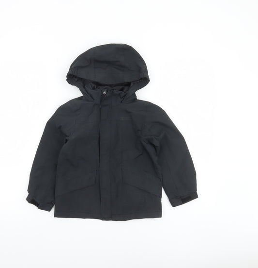 Mountain Warehouse Boys Black Waterproof Hooded Parka Coat 5-6 Years