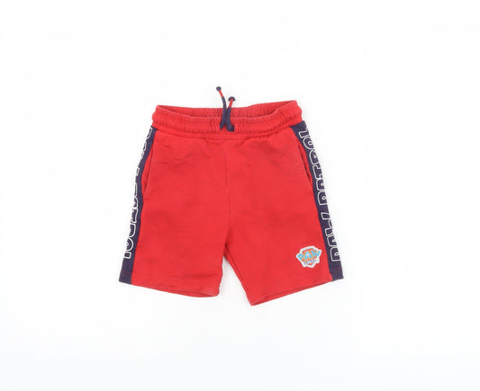 Paw Patrol Boys Red 4 Years Sweat Shorts with Drawstring Waist