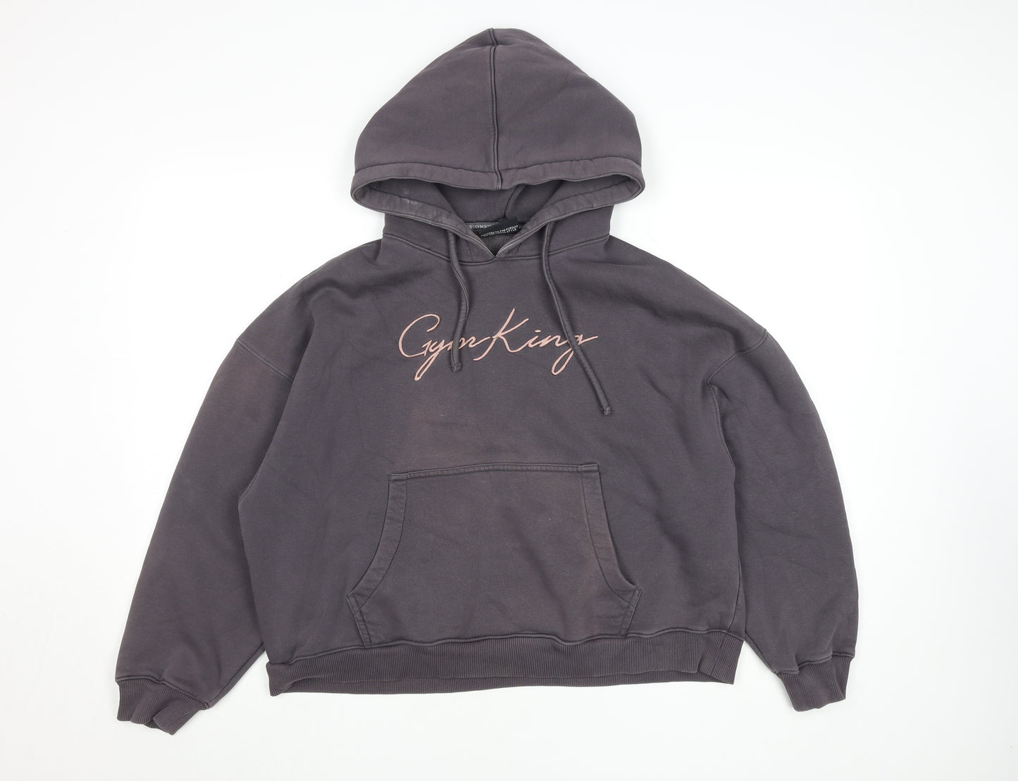 Gym King Women Grey Pullover Hoodie Size 10 Cotton Blend Logo Design
