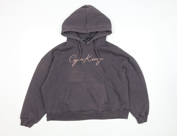 Gym King Women Grey Pullover Hoodie Size 10 Cotton Blend Logo Design