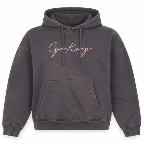 Gym King Women Grey Pullover Hoodie Size 10 Cotton Blend Logo Design