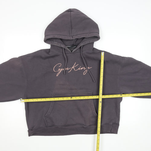 Gym King Women Grey Pullover Hoodie Size 10 Cotton Blend Logo Design