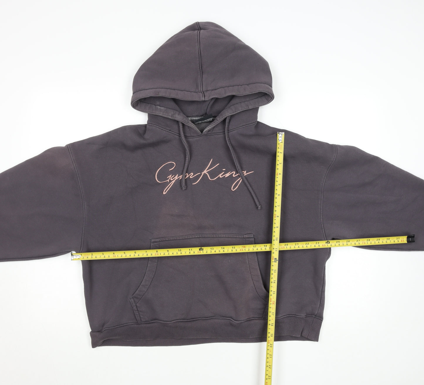 Gym King Women Grey Pullover Hoodie Size 10 Cotton Blend Logo Design