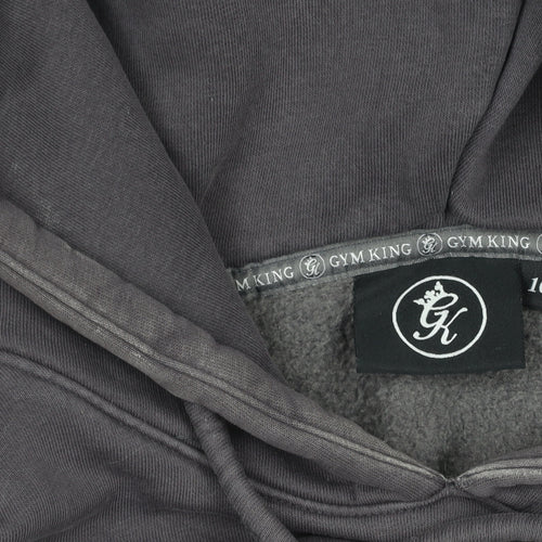 Gym King Women Grey Pullover Hoodie Size 10 Cotton Blend Logo Design