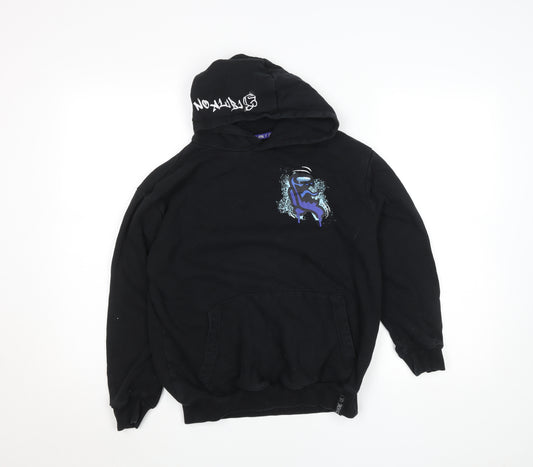 George Among Us Boys Black Pullover Hoodie 11-12 Years Cotton Blend