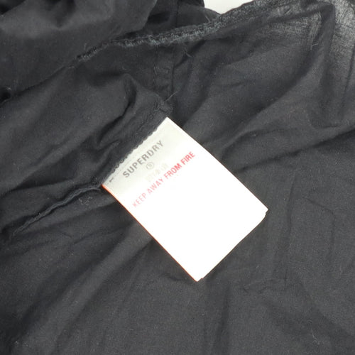 Superdry Womens Black Cotton Midi Fit & Flare Dress Size 8
