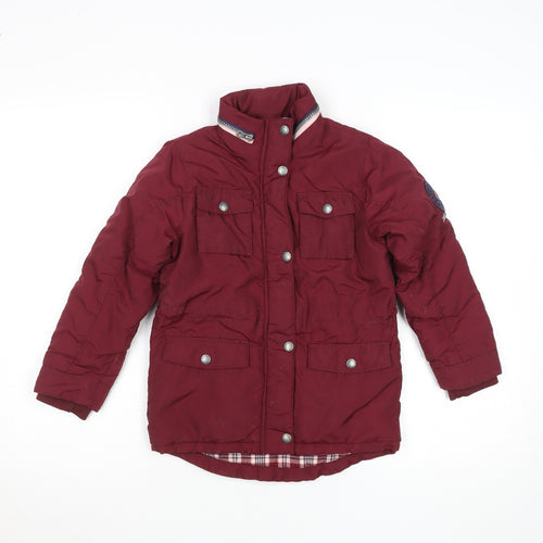 SoulCal & Co Girls Red Parka Coat 6-7 Years Lined Winter Jacket