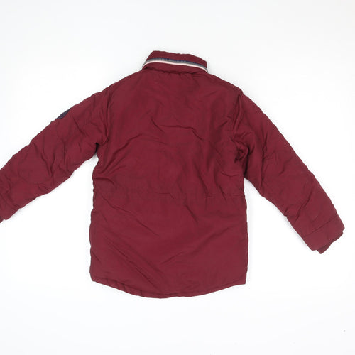 SoulCal & Co Girls Red Parka Coat 6-7 Years Lined Winter Jacket