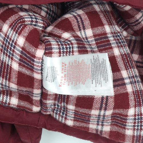 SoulCal & Co Girls Red Parka Coat 6-7 Years Lined Winter Jacket