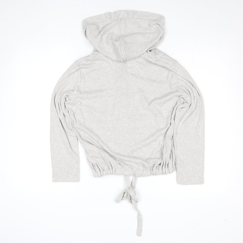 FatFace Women's Grey Hooded Button Cardigan Size 8 Cotton Modal