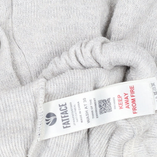 FatFace Women's Grey Hooded Button Cardigan Size 8 Cotton Modal