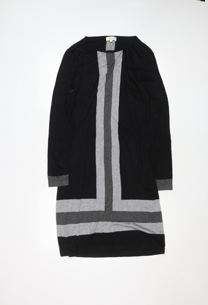 Linea Women’s Black Grey Colourblock Knit Shift Dress Size 12