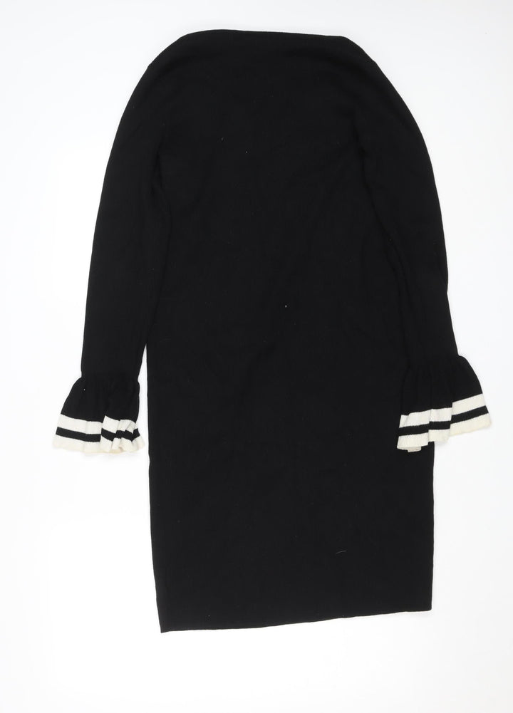 Ralph Lauren Women’s Black Knit Bodycon Dress Size M Long Sleeve