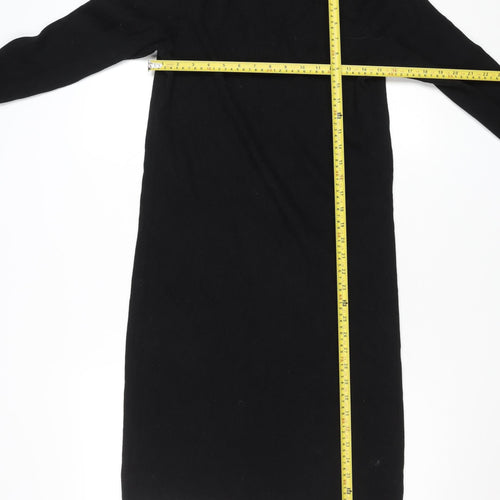 Ralph Lauren Women’s Black Knit Bodycon Dress Size M Long Sleeve