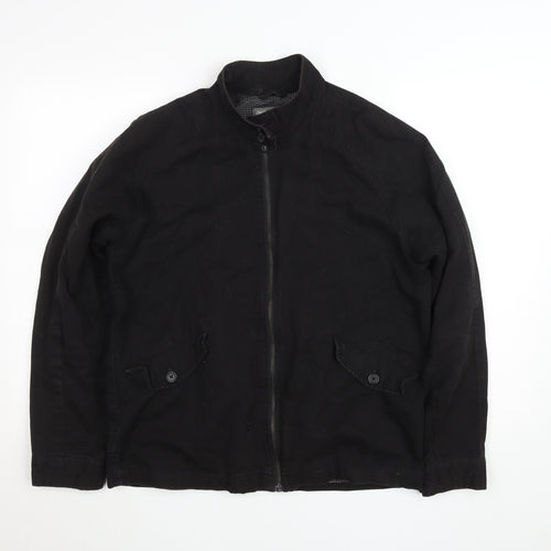 ASOS Men's Black Cotton Full Zip Jacket M Regular Fit
