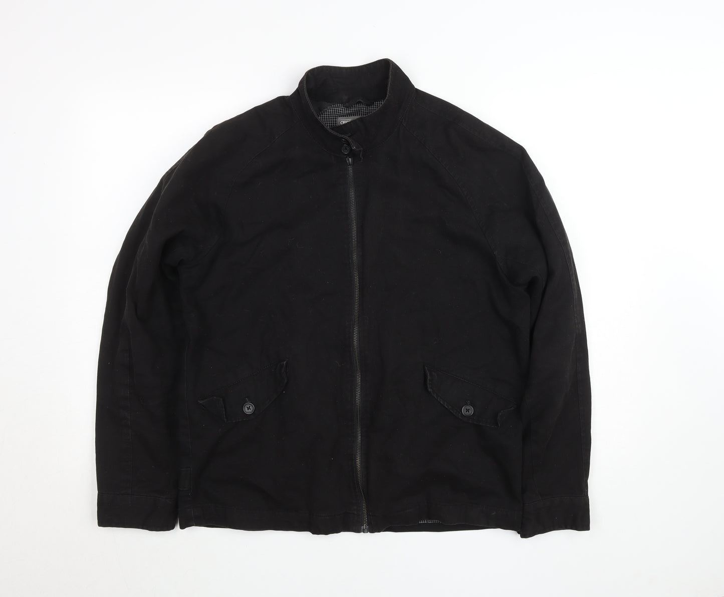 ASOS Men's Black Cotton Full Zip Jacket M Regular Fit