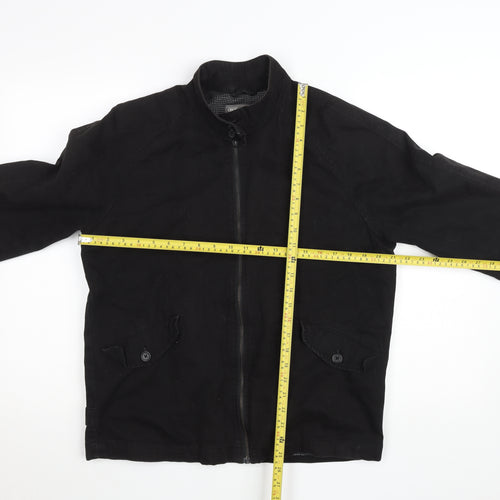 ASOS Men's Black Cotton Full Zip Jacket M Regular Fit