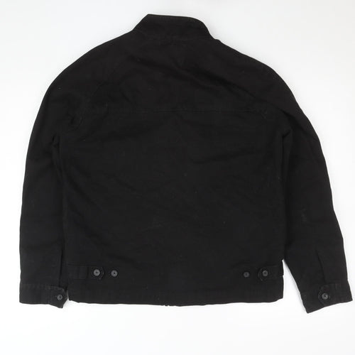 ASOS Men's Black Cotton Full Zip Jacket M Regular Fit