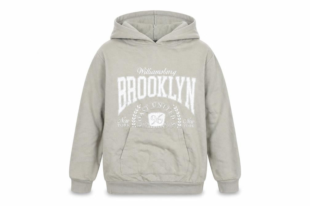 New Look Girls Grey Brooklyn Pullover Hoodie Age 10-11 Years Regular Fit