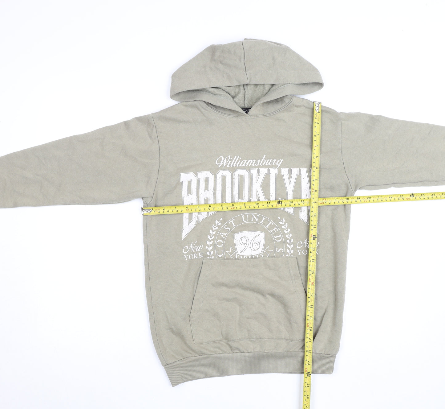 New Look Girls Grey Brooklyn Pullover Hoodie Age 10-11 Years Regular Fit