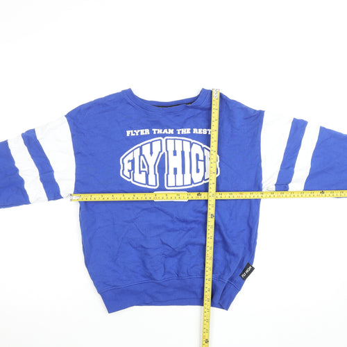 Fly High Boys Blue Graphic Pullover Sweatshirt Size 146 Crew Neck