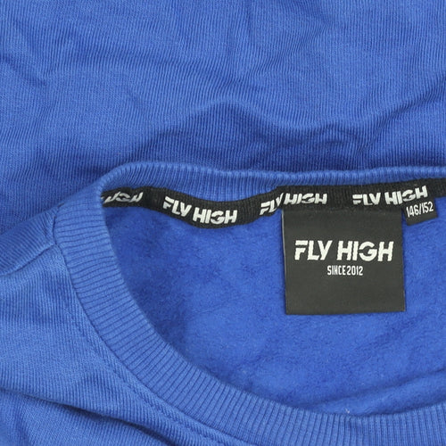 Fly High Boys Blue Graphic Pullover Sweatshirt Size 146 Crew Neck