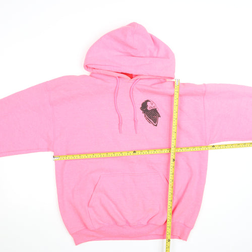 BHMG Womens Pink Pullover Hoodie L Graphic Print Cotton Blend