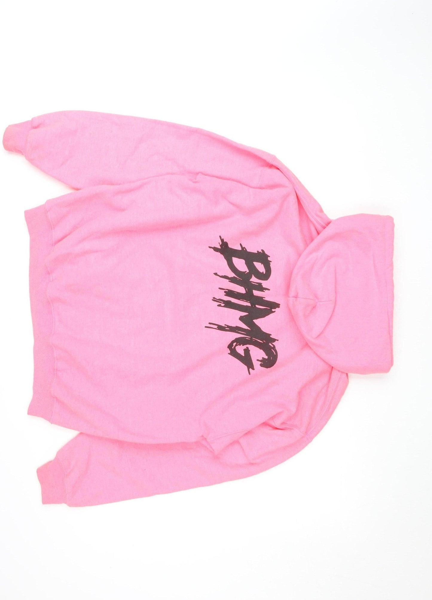 BHMG Womens Pink Pullover Hoodie L Graphic Print Cotton Blend