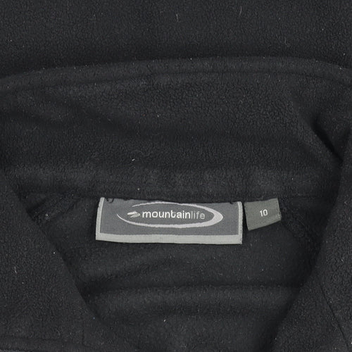 Mountainlife Women's Black Full Zip Fleece Jacket Size 10 Polyester Outdoor Wear