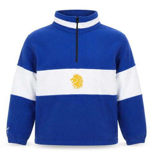 Y1 Custom Mens Blue Fleece 1/4 Zip Rugby Sweatshirt M