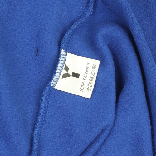 Y1 Custom Mens Blue Fleece 1/4 Zip Rugby Sweatshirt M