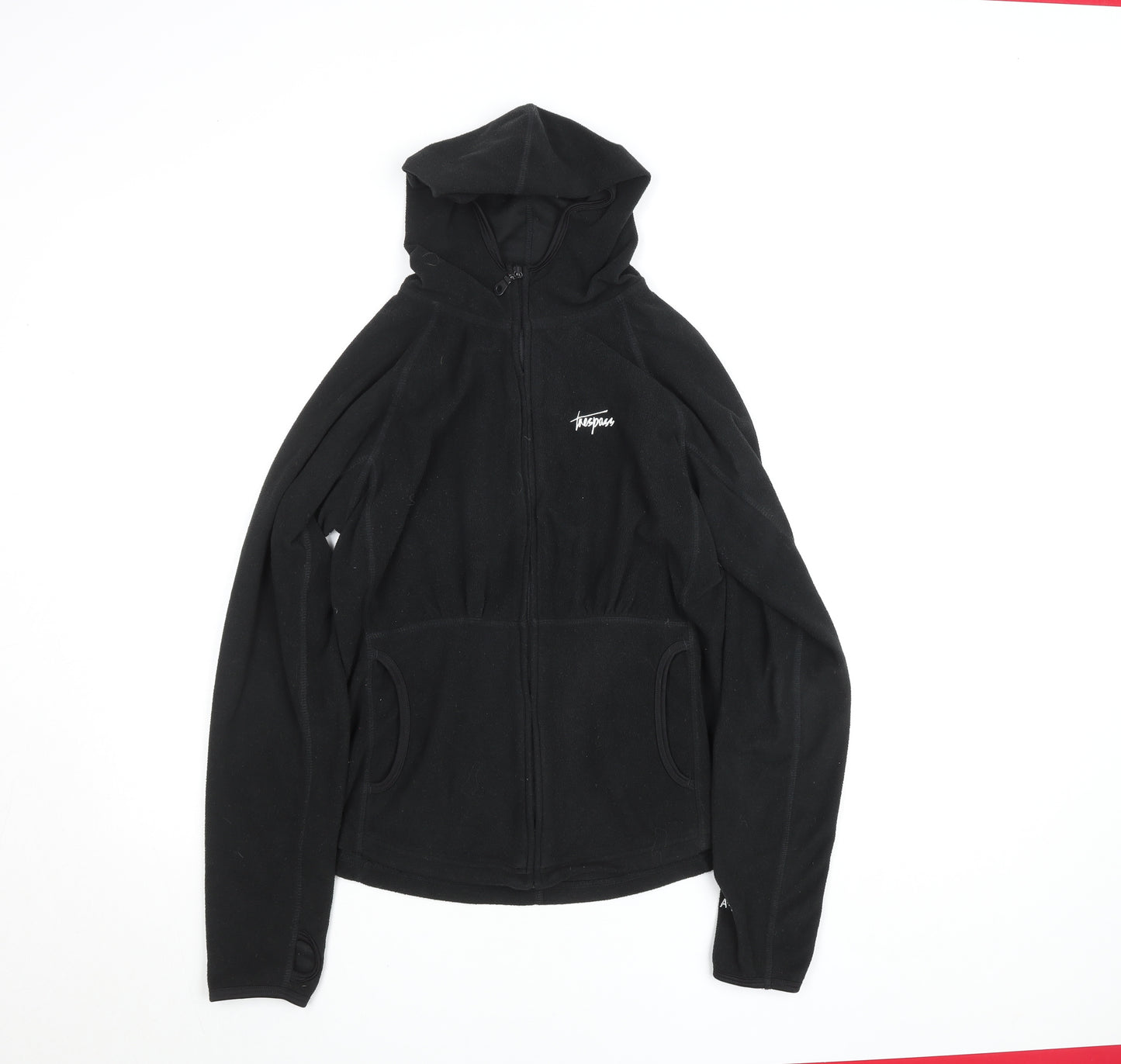 Trespass Womens Black Fleece Hooded Full Zip Jacket Size M
