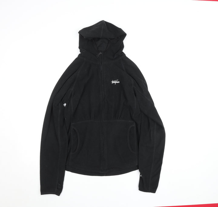 Trespass Womens Black Fleece Hooded Full Zip Jacket Size M
