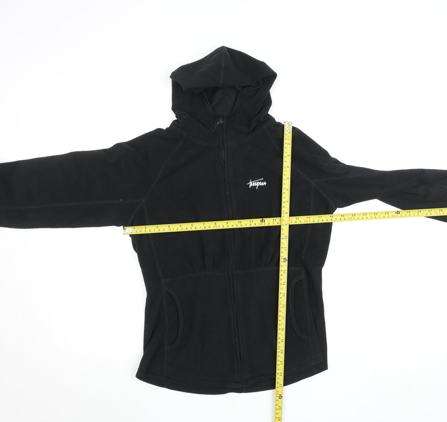 Trespass Womens Black Fleece Hooded Full Zip Jacket Size M