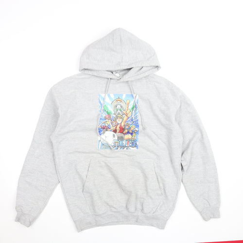 Just Hoods Anime One Piece Grey Hoodie Women M Pullover Cotton Blend