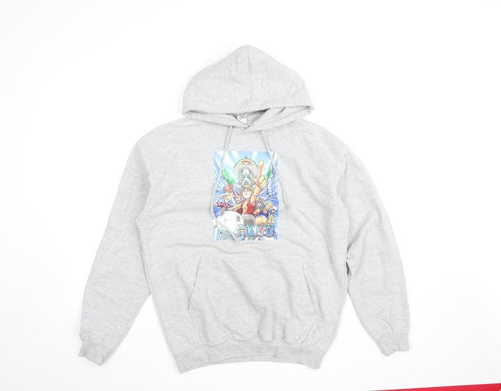 Just Hoods Anime One Piece Grey Hoodie Women M Pullover Cotton Blend