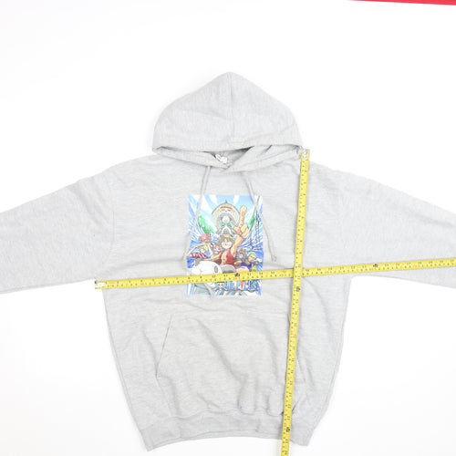 Just Hoods Anime One Piece Grey Hoodie Women M Pullover Cotton Blend