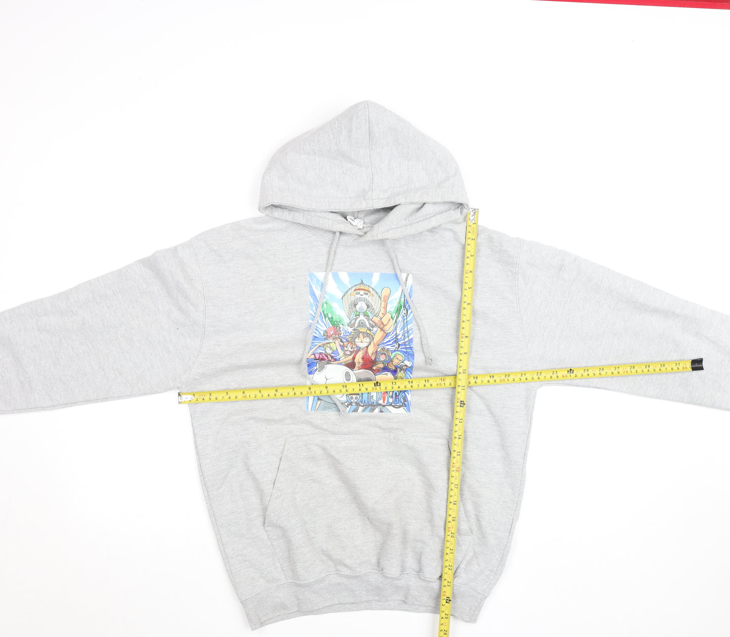 Just Hoods Anime One Piece Grey Hoodie Women M Pullover Cotton Blend