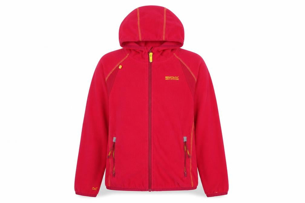 Regatta Teens Red Fleece Full Zip Hooded Activewear Top Size 158