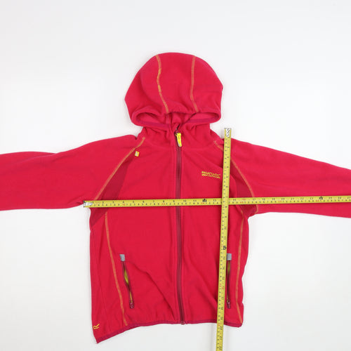 Regatta Teens Red Fleece Full Zip Hooded Activewear Top Size 158