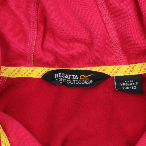 Regatta Teens Red Fleece Full Zip Hooded Activewear Top Size 158