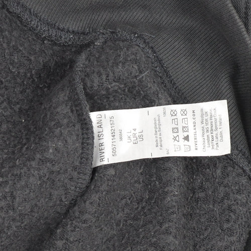 River Island Men’s Grey Graphic Tiger Pullover Sweatshirt L